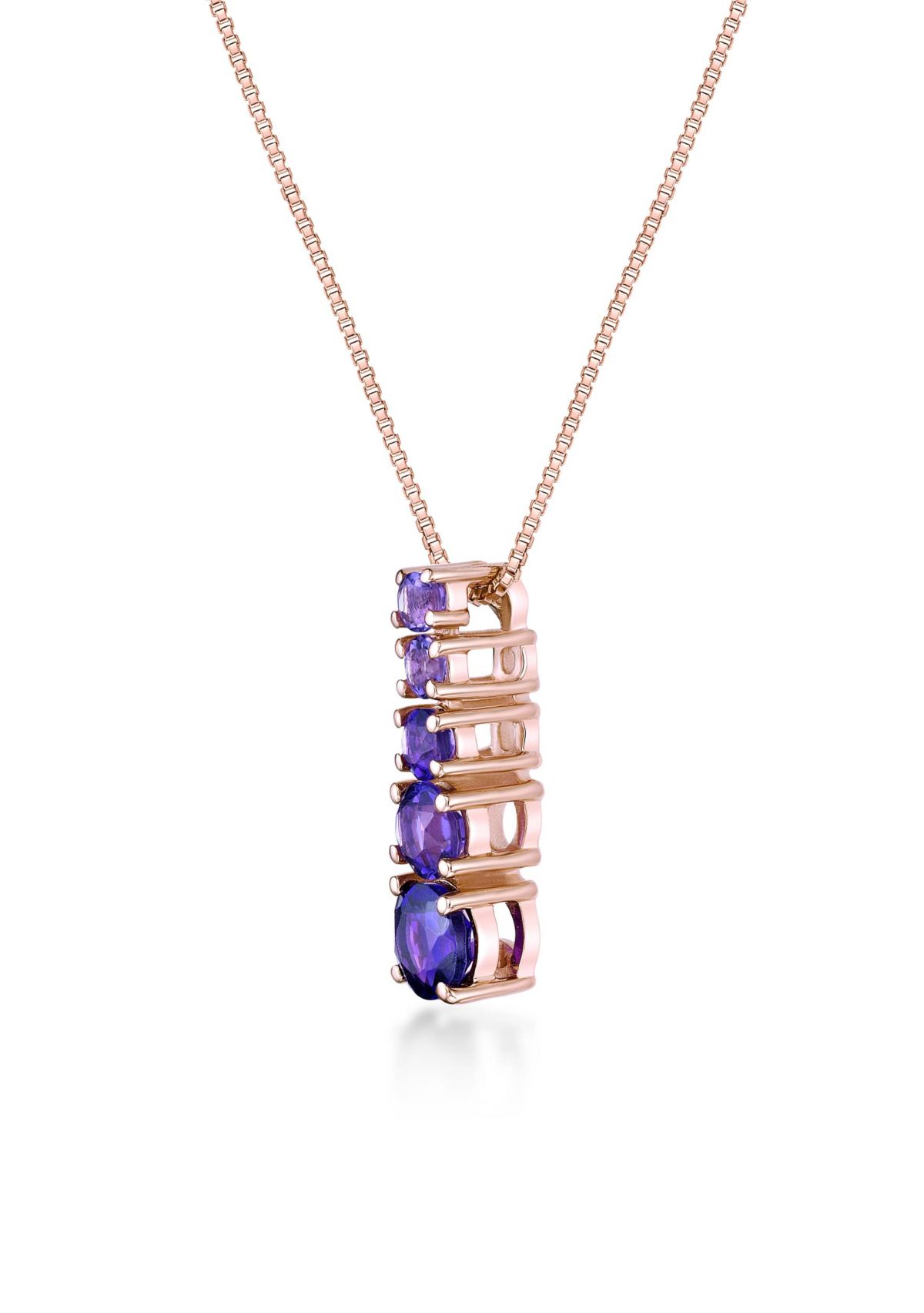 1 ct. t.w.Amethyst Pendant Necklace in 2 Micron Rose Gold Plated Sterling Silver