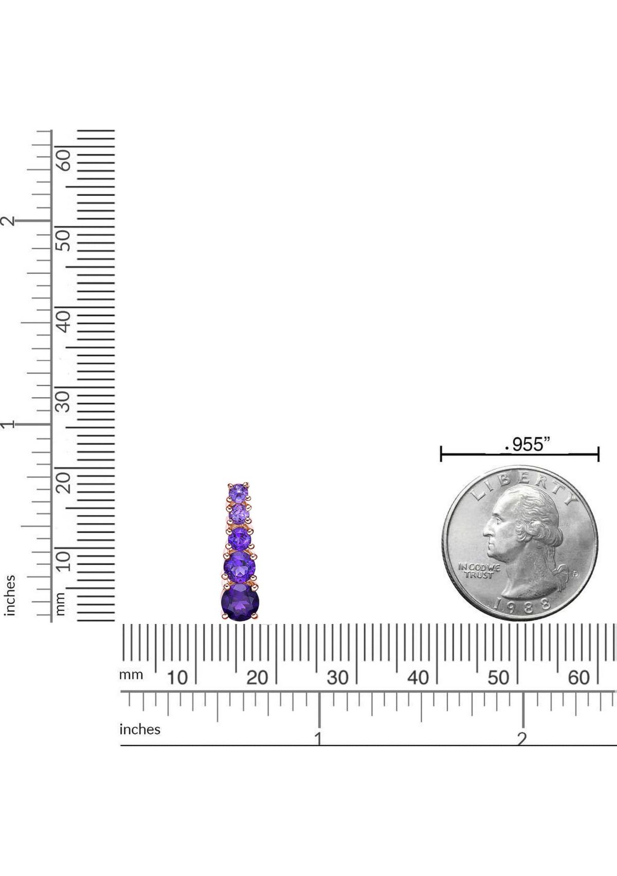 1 ct. t.w.Amethyst Pendant Necklace in 2 Micron Rose Gold Plated Sterling Silver