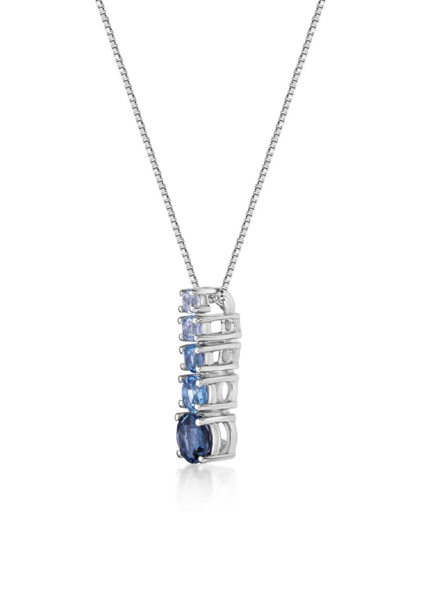 1 1/3 ct. t.w.Blue Topaz Pendant Necklace in Sterling Silver