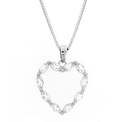 Gemminded Lab Created 2 ct. t.w. White Sapphire Heart Pendant Necklace in Sterling Silver, 18 in