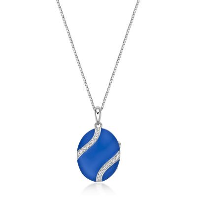 Gemminded Lab Created 1 ct. t.w. Created White Sapphire Locket Pendant in Sterling Silver