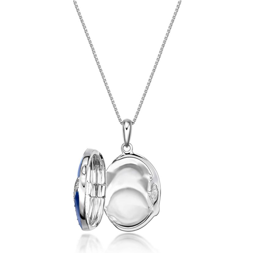 Lab Created 1 ct. t.w. Created White Sapphire Locket Pendant in Sterling Silver