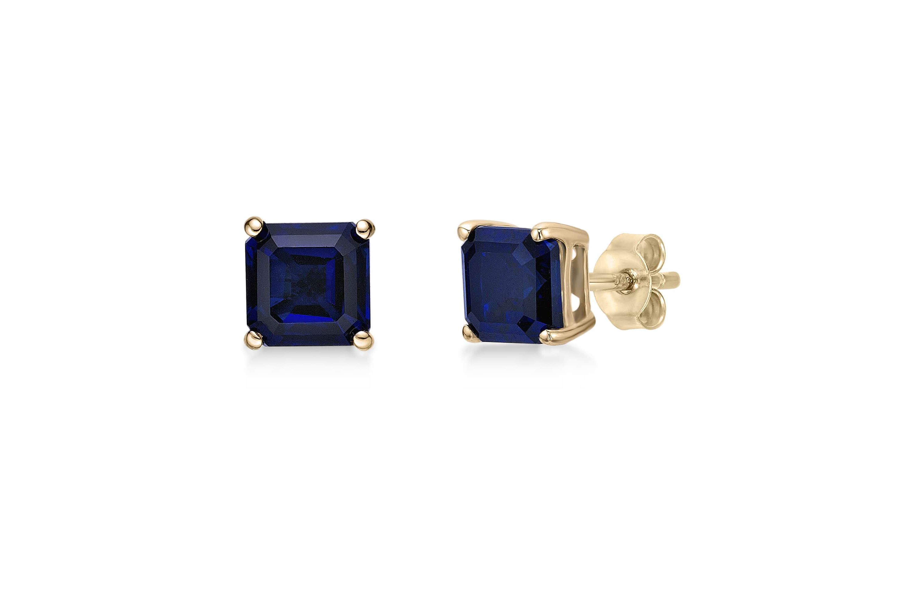 Lab Created 1.96 ct. t.w. Created Sapphire Earrings in 10K Gold