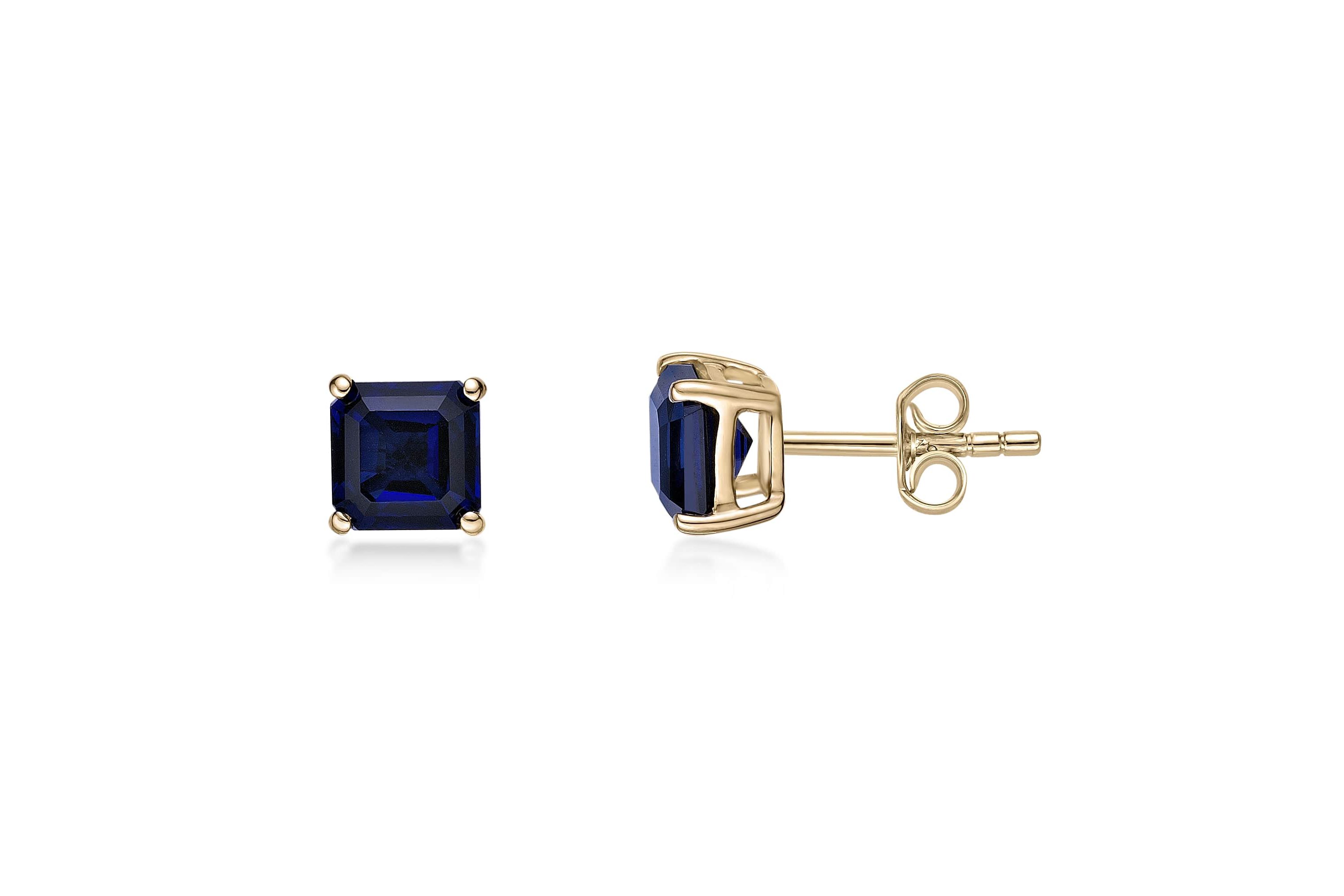 Lab Created 1.96 ct. t.w. Created Sapphire Earrings in 10K Gold