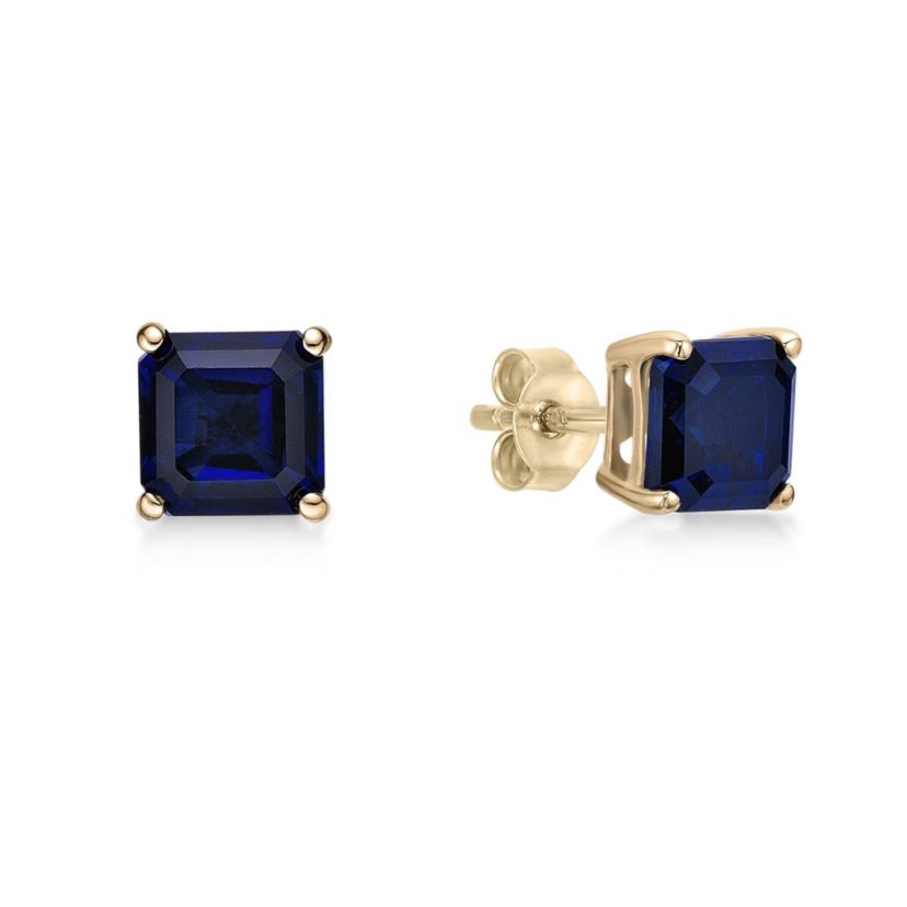 Lab Created 1.96 ct. t.w. Created Sapphire Earrings in 10K Gold