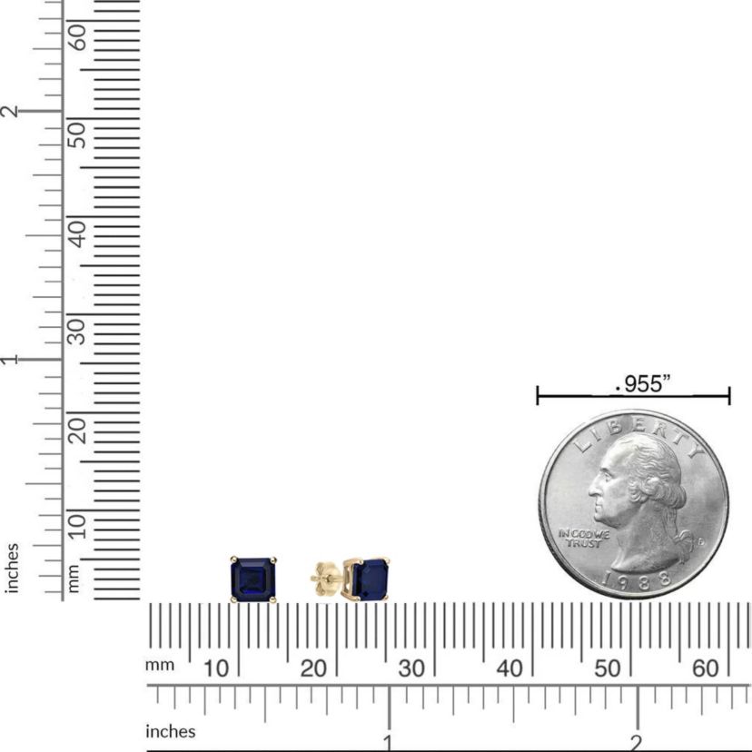 Lab Created 1.96 ct. t.w. Created Sapphire Earrings in 10K Gold