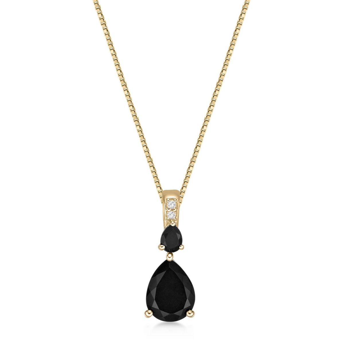 1.64 ct. t.w. Black Onyx and Diamond Accent Pendant Necklace in 10K Gold