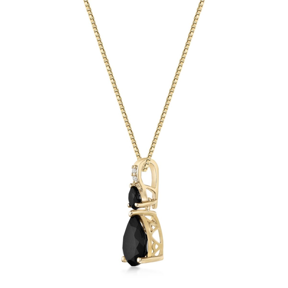 1.64 ct. t.w. Black Onyx and Diamond Accent Pendant Necklace in 10K Gold