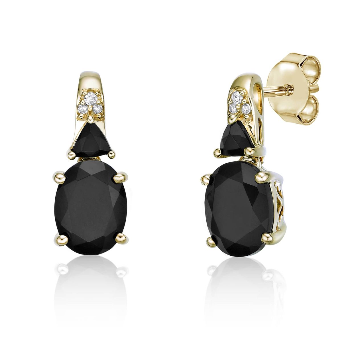 2.62 ct. t.w. Black Onyx and Diamond Accent Earrings in 10K Gold