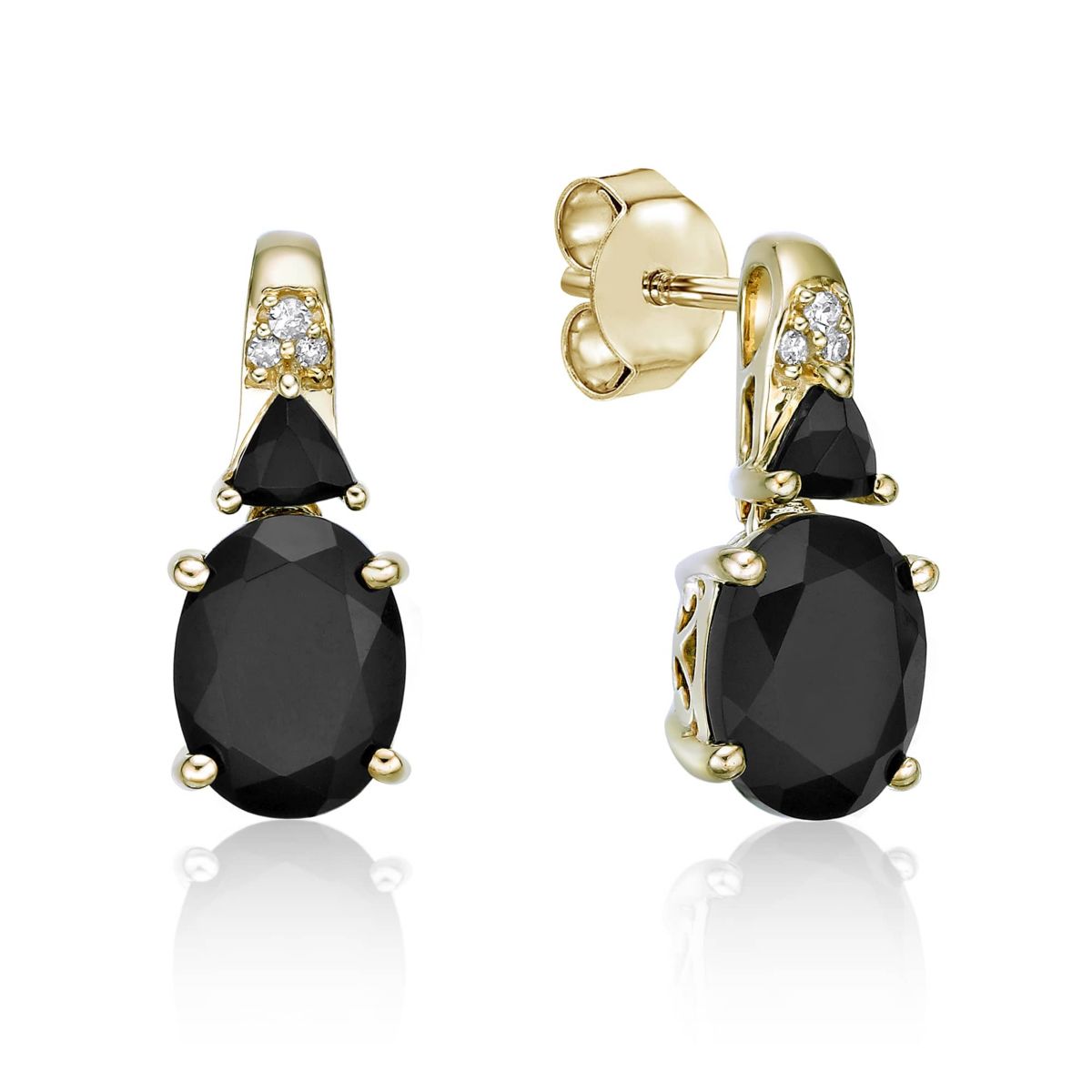 2.62 ct. t.w. Black Onyx and Diamond Accent Earrings in 10K Gold