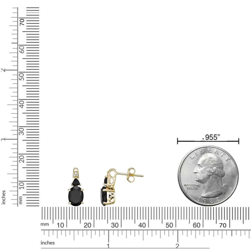 2.62 ct. t.w. Black Onyx and Diamond Accent Earrings in 10K Gold