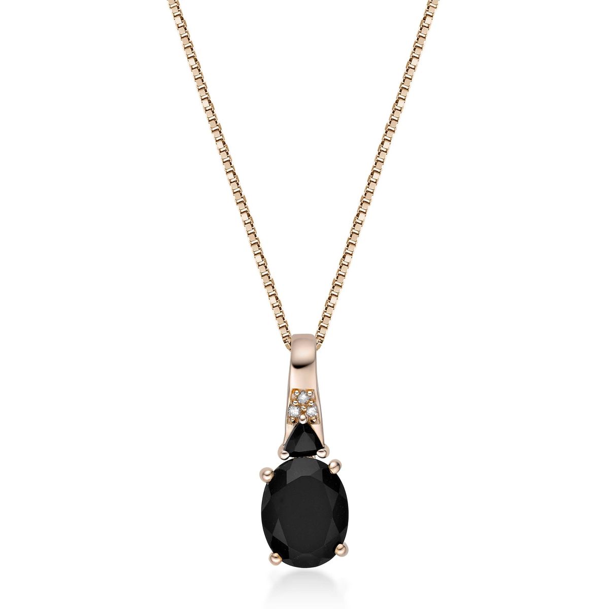 1.8 ct. t.w. Black Onyx and Diamond Accent Pendant Necklace in 10K Gold
