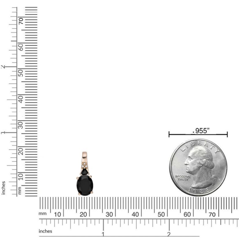 1.8 ct. t.w. Black Onyx and Diamond Accent Pendant Necklace in 10K Gold