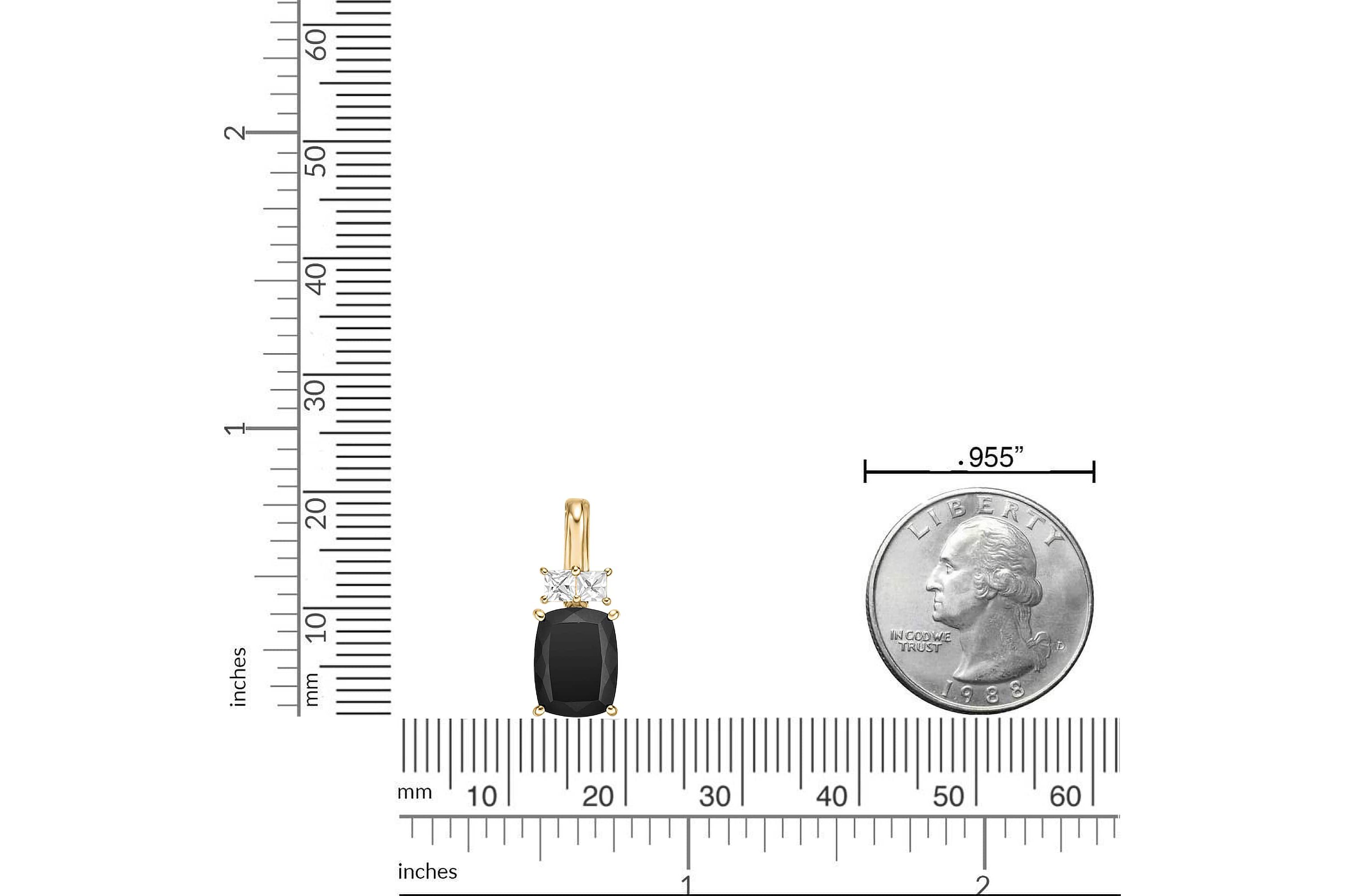 1.76 ct. t.w. Black Onyx and 0.2 ct. t.w. Created White Sapphire Pendant Necklace in 10K Gold