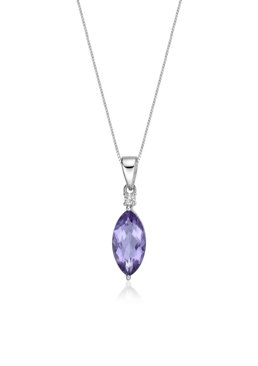 2 1/3 ct. t.w.Amethyst and Created White Sapphire Pendant Necklace in Sterling Silver