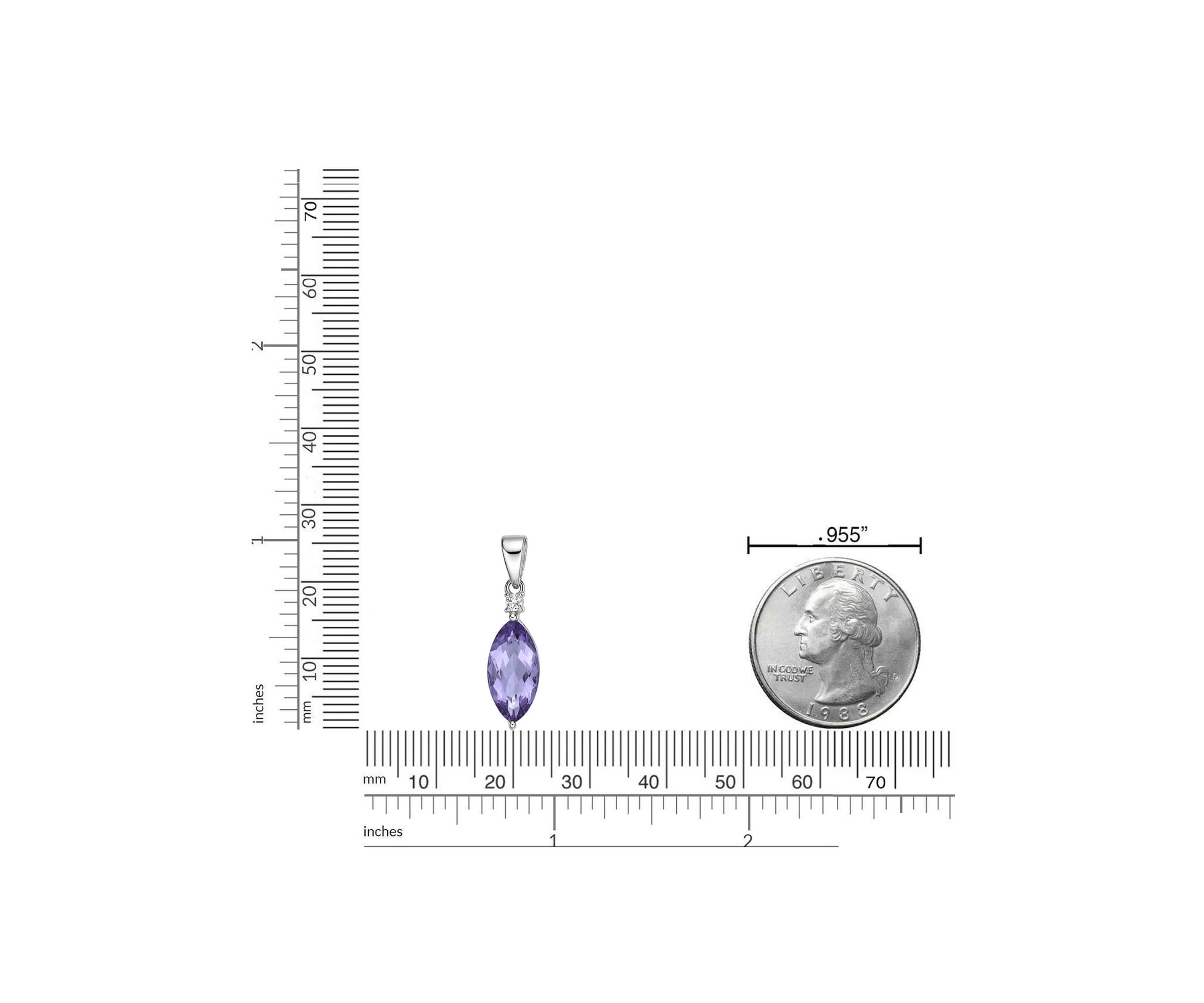 2 1/3 ct. t.w.Amethyst and Created White Sapphire Pendant Necklace in Sterling Silver
