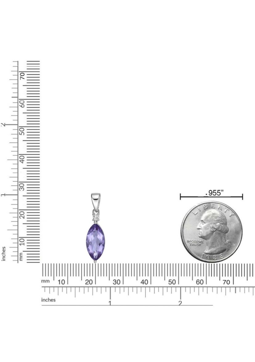 2 1/3 ct. t.w.Amethyst and Created White Sapphire Pendant Necklace in Sterling Silver