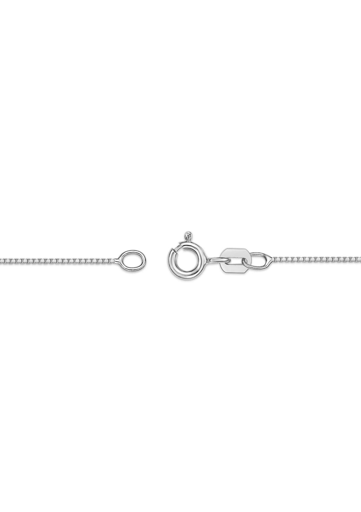 Blue Topaz and Created White Sapphire Pendant in Sterling Silver