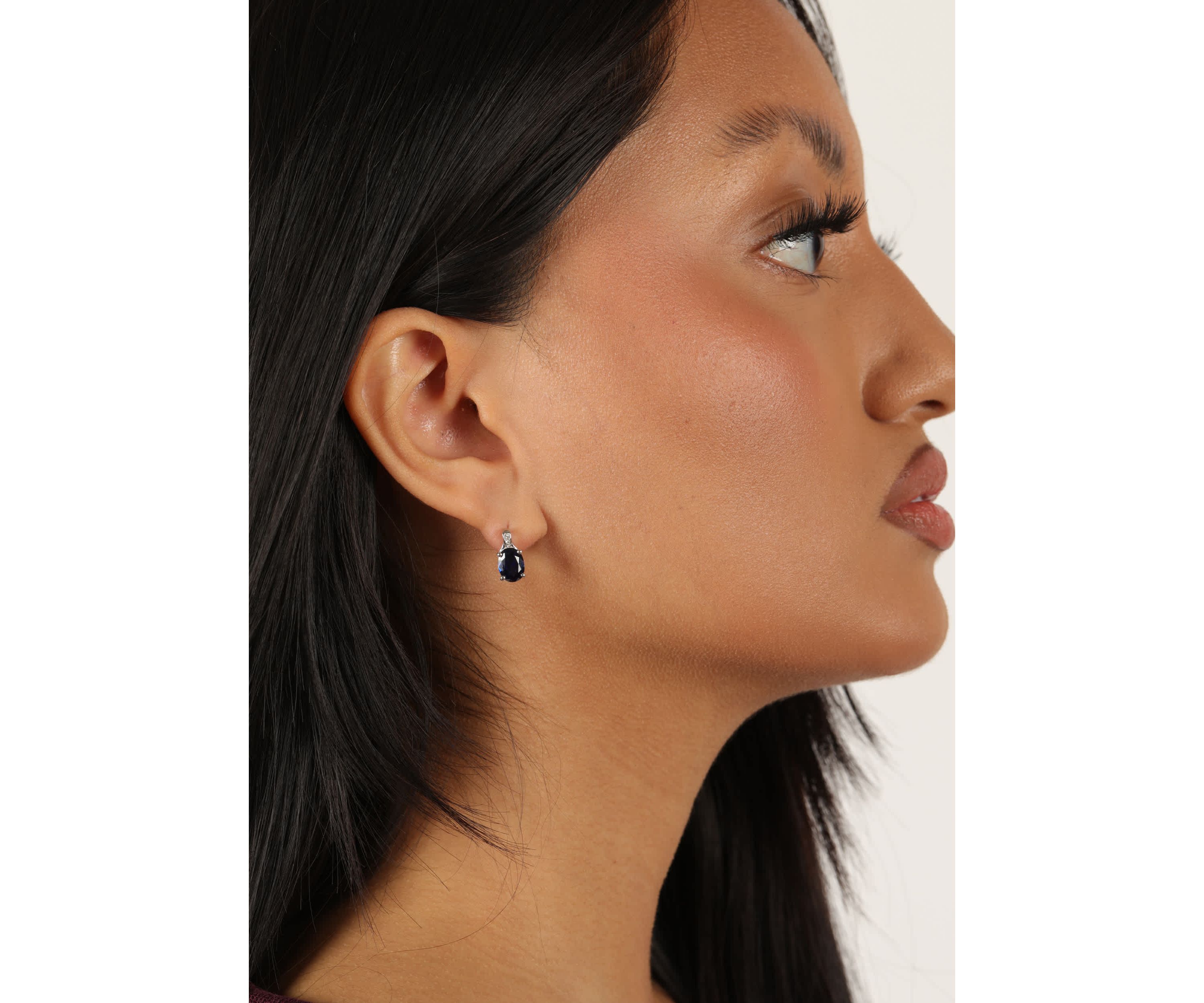 Lab Created 3 ct. t.w. Created Sapphire and Diamond Accent Earrings in Sterling Silver