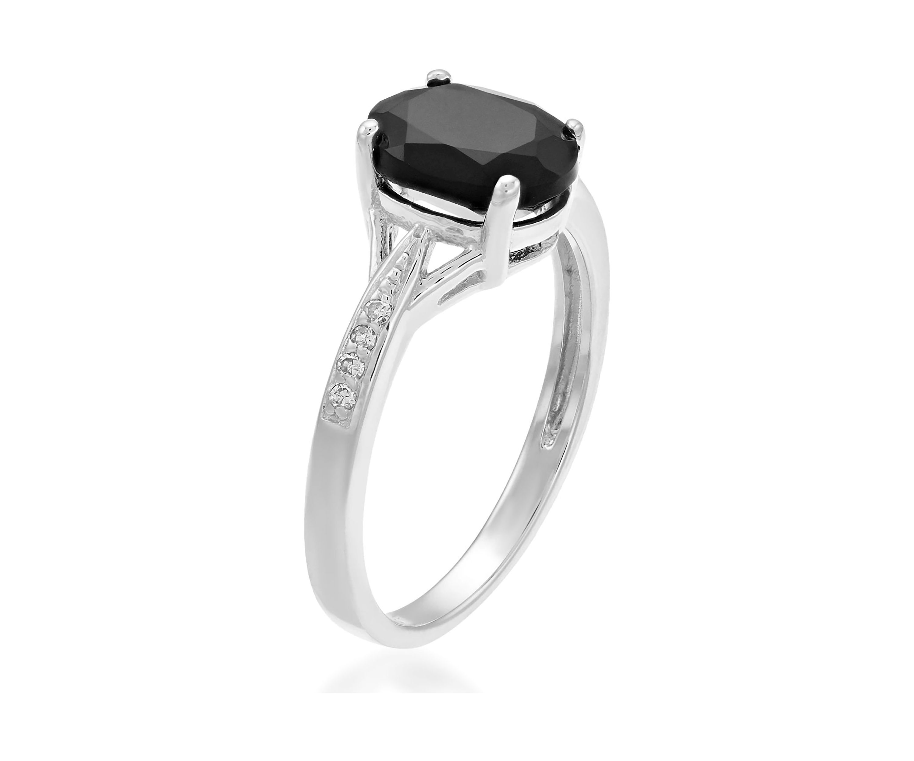 2.35 ct. t.w. Black Onyx and Diamond Accent Ring in Sterling Silver