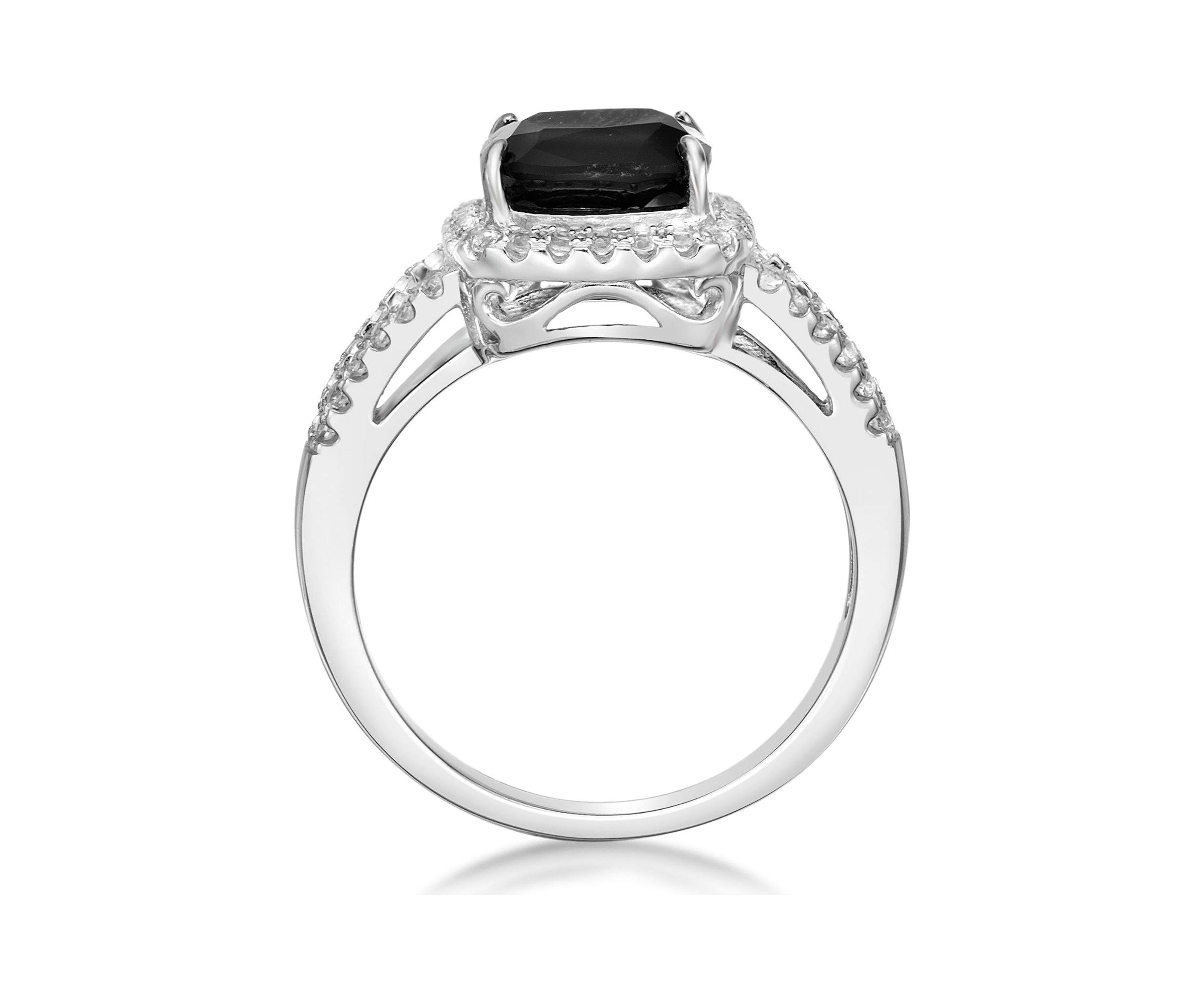 1.95 ct. t.w. Black Onyx and 1/2 ct. t.w. White Topaz Ring in Sterling Silver