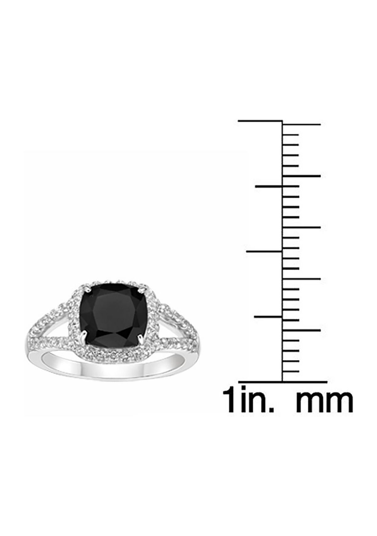 1.95 ct. t.w. Black Onyx and 1/2 ct. t.w. White Topaz Ring in Sterling Silver