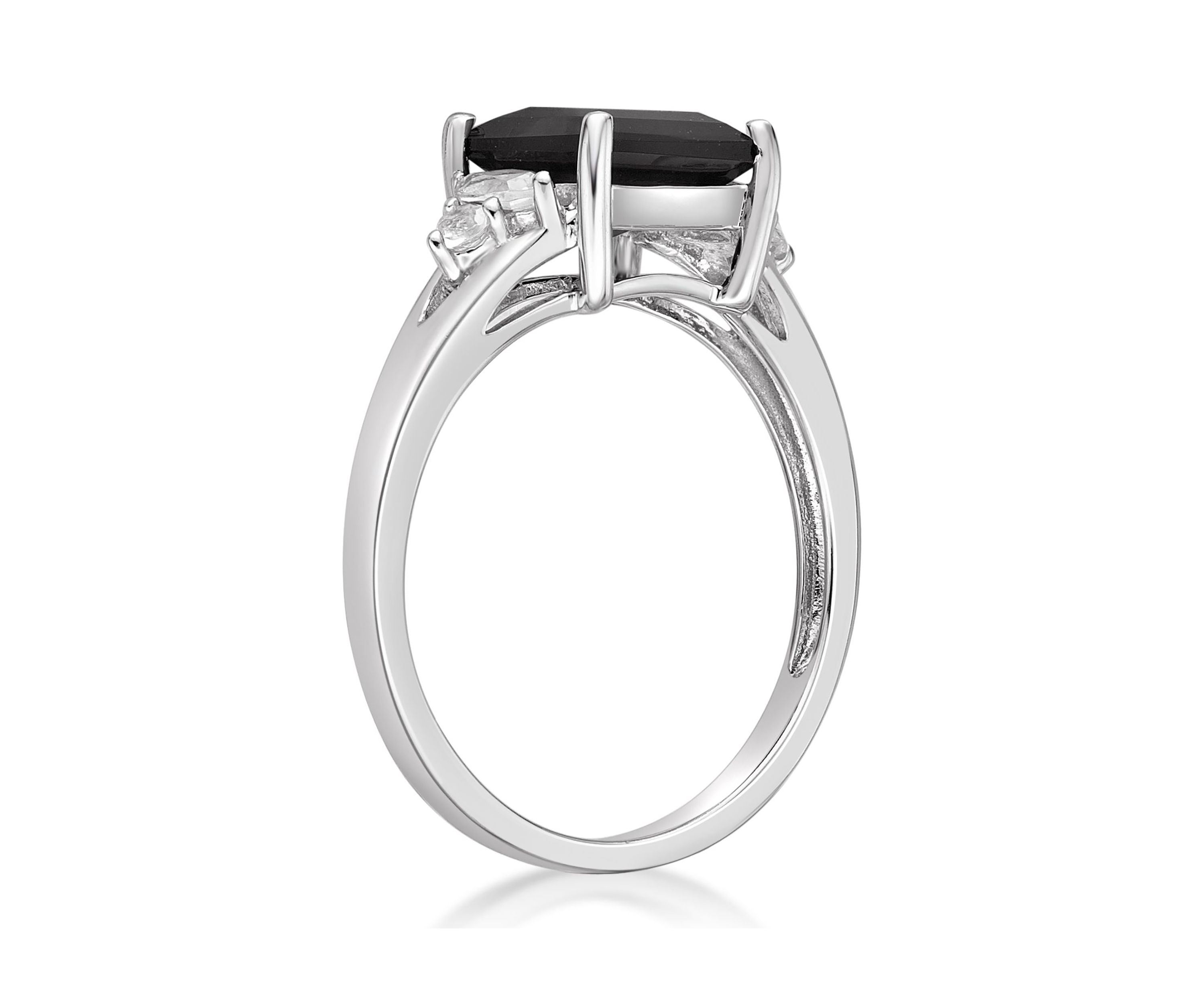 1.45 ct. t.w. Black Onyx and 1/5 ct. t.w. White Topaz Ring in Sterling Silver