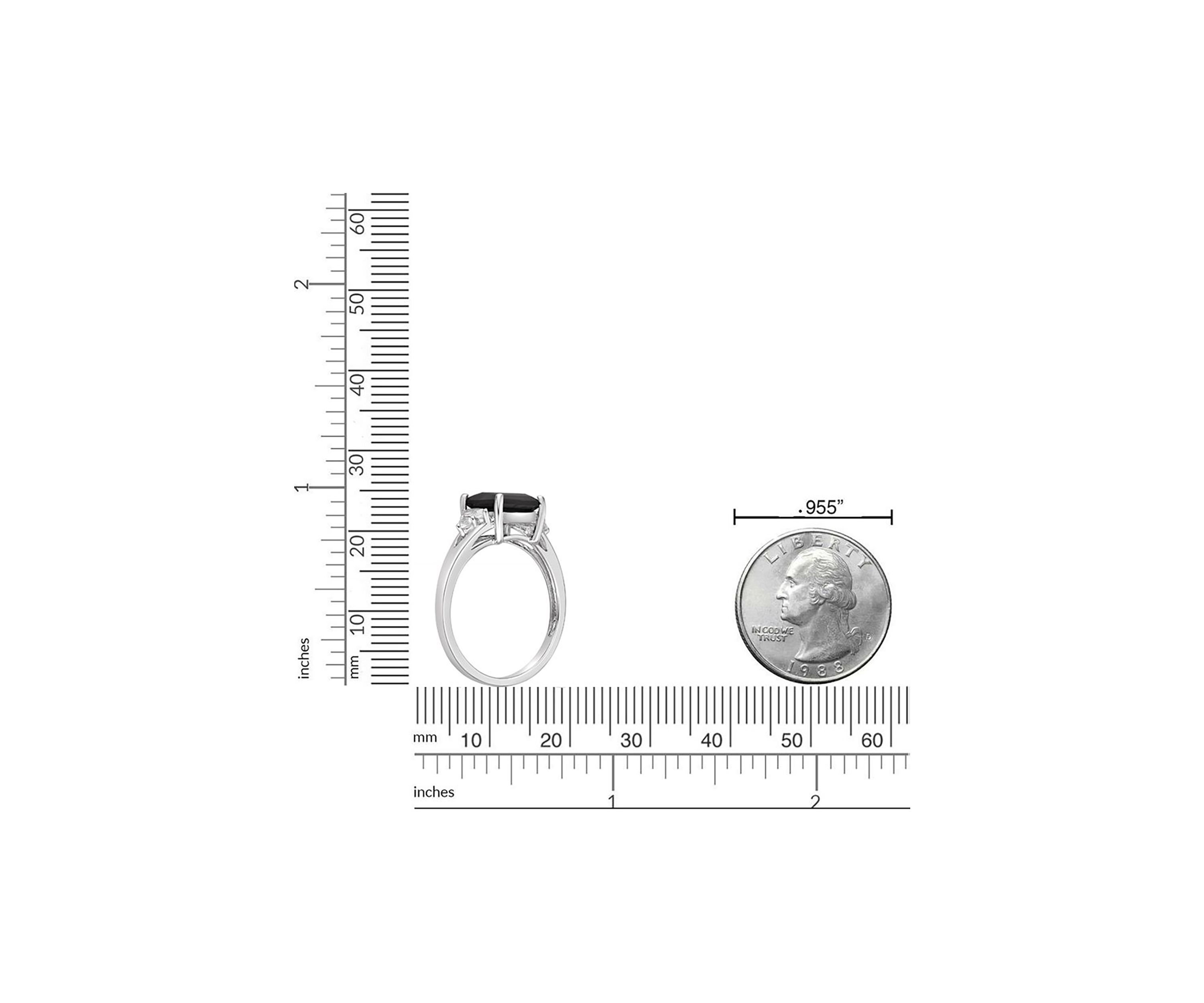 1.45 ct. t.w. Black Onyx and 1/5 ct. t.w. White Topaz Ring in Sterling Silver