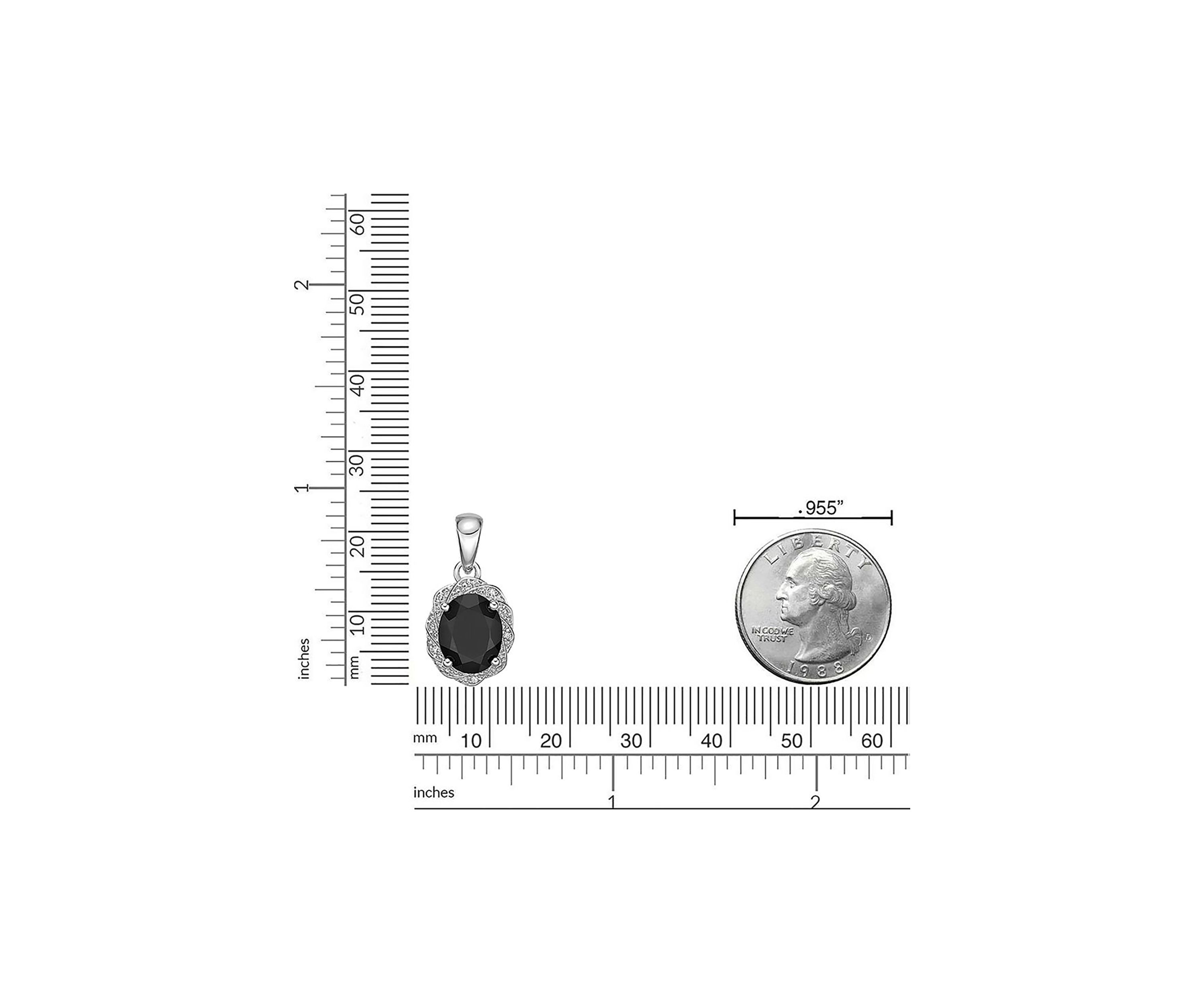1 ct. t.w. Black Onyx and White Topaz Accent Pendant Necklace in Sterling Silver