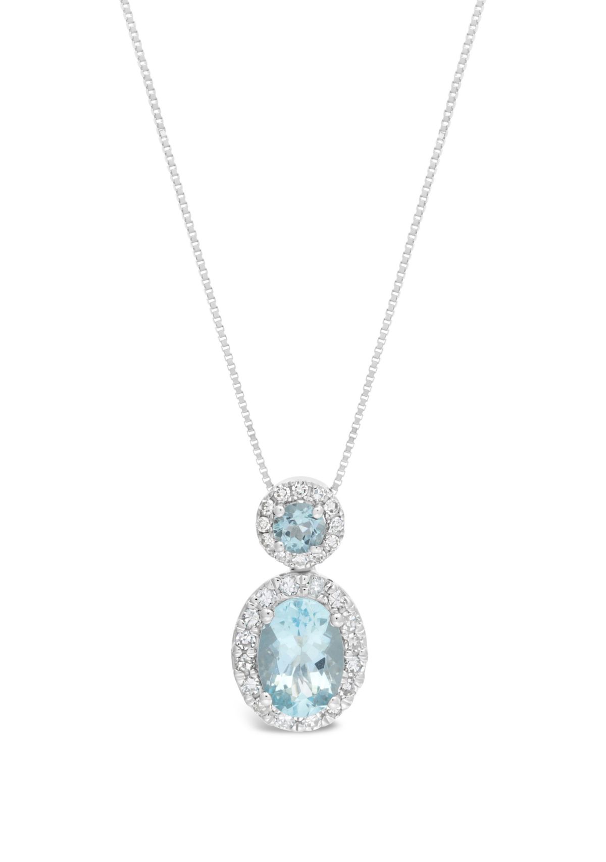 Belk & Co. 3/4 ct. t.w. Aquamarine and 1/5 ct. t.w. Diamond Pendant ...