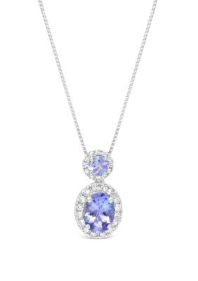 Belk & Co 7/8 Ct. T.w. Tanzanite And 1/5 Ct. T.w. Diamond Pendant Necklace