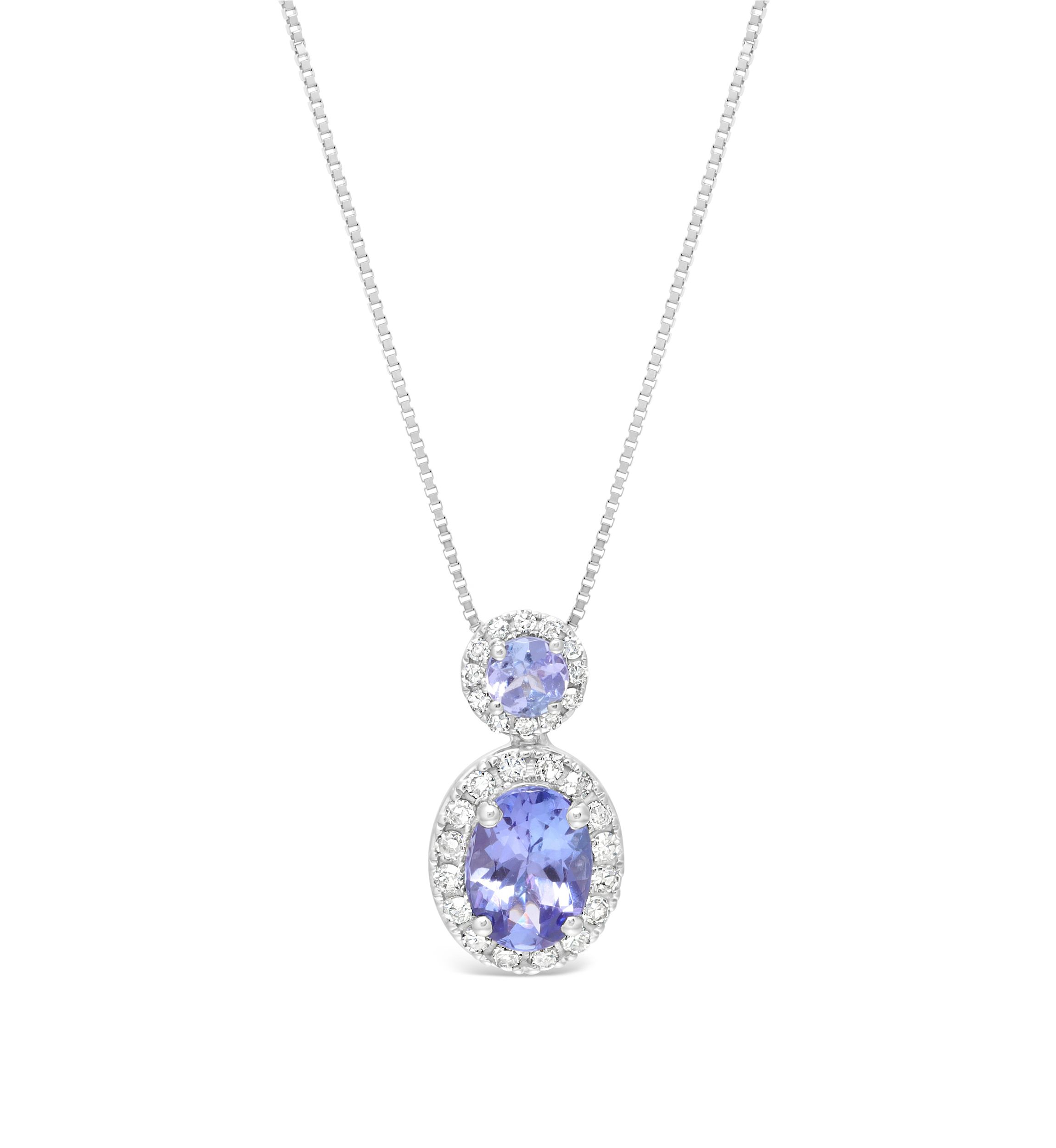 7/8 ct. t.w. Tanzanite and 1/5 ct. t.w. Diamond Pendant Necklace