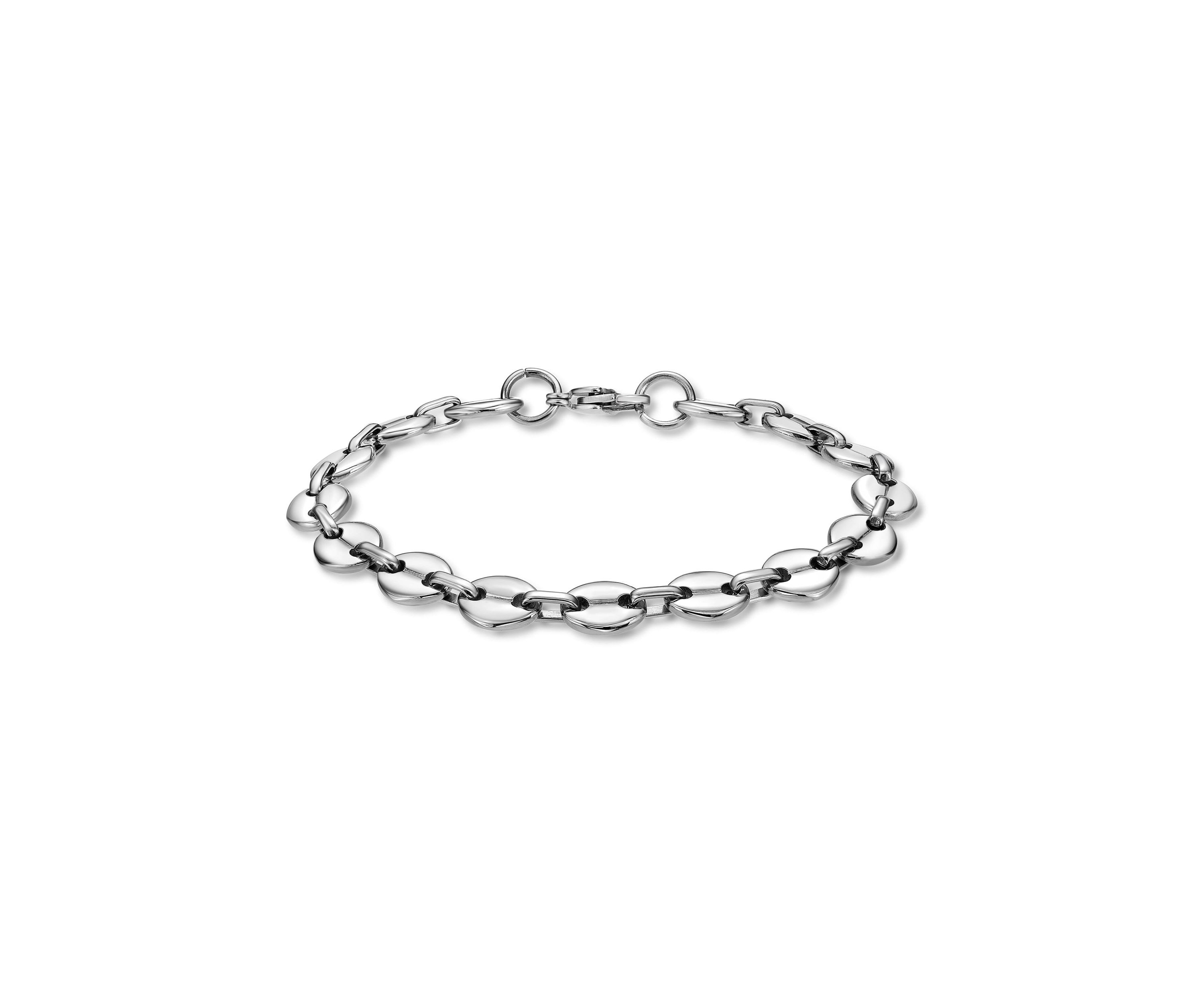 Stainless Steel 9" Coin Link Chain Bracelet