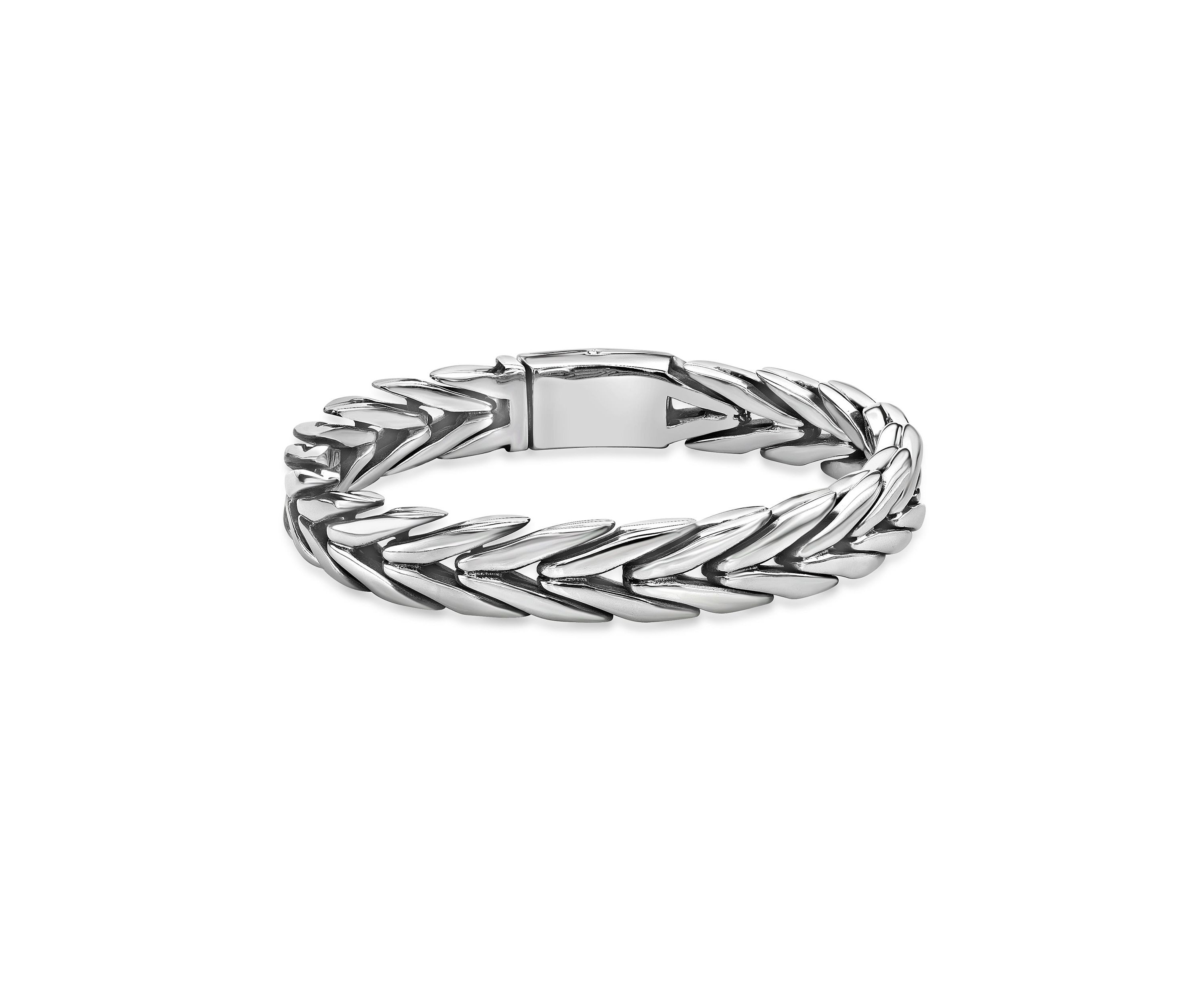 Stainless Steel 9mm Chevron Bracelet in 9"