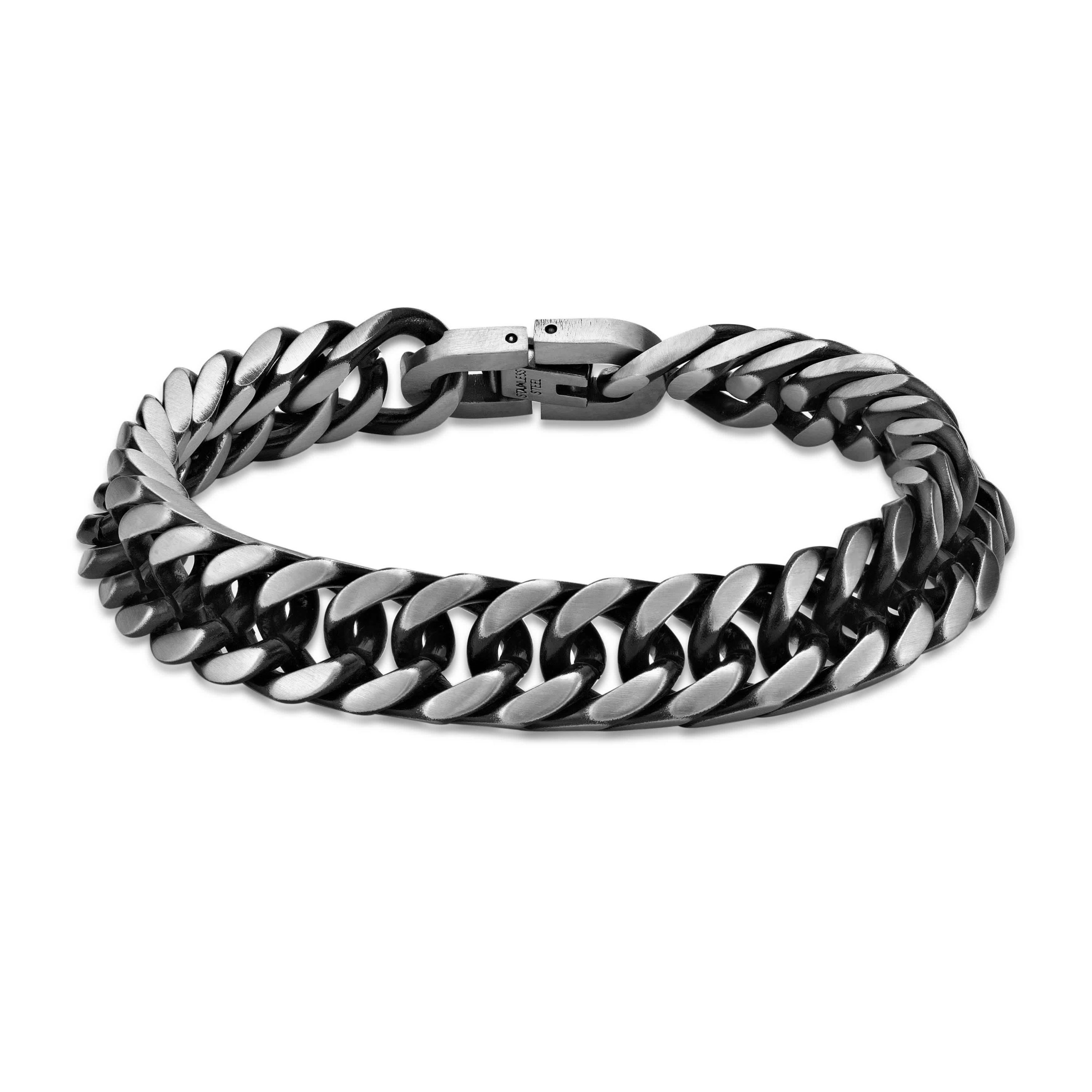 Black Ion-Plated Stainless Steel Curb Chain Bracelet