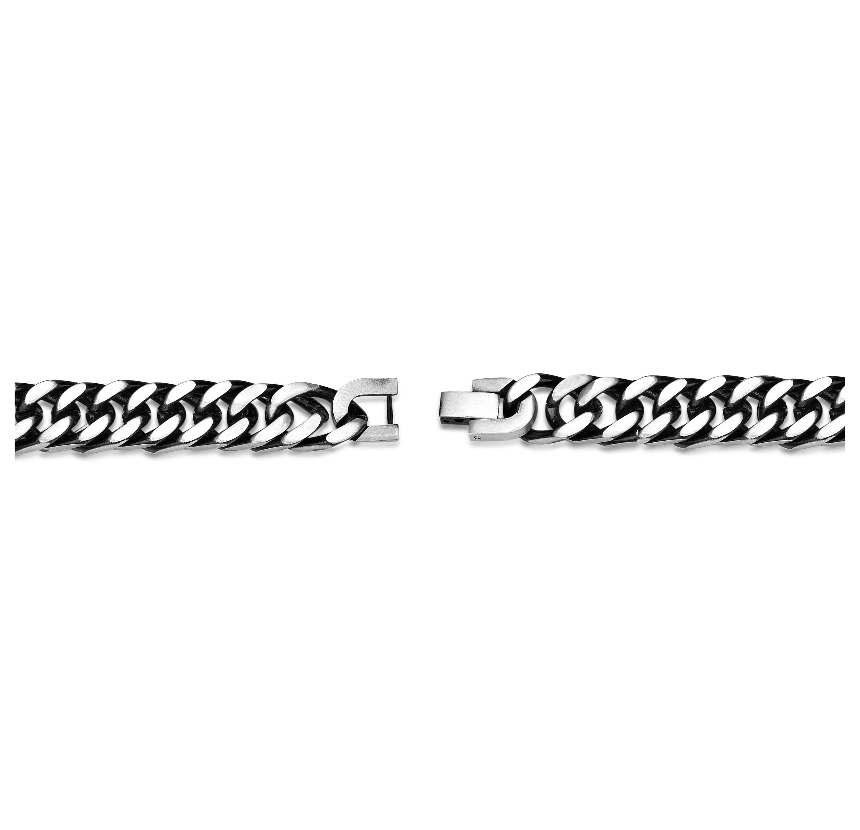 Black Ion-Plated Stainless Steel Curb Chain Bracelet