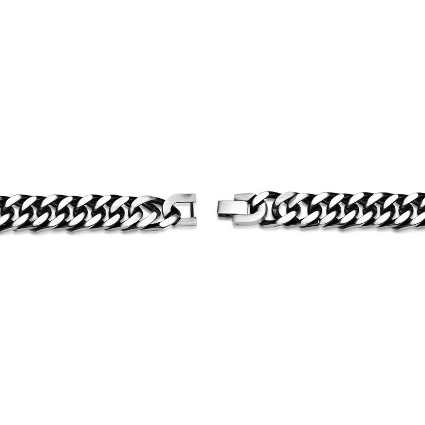 Black Ion-Plated Stainless Steel Curb Chain Bracelet