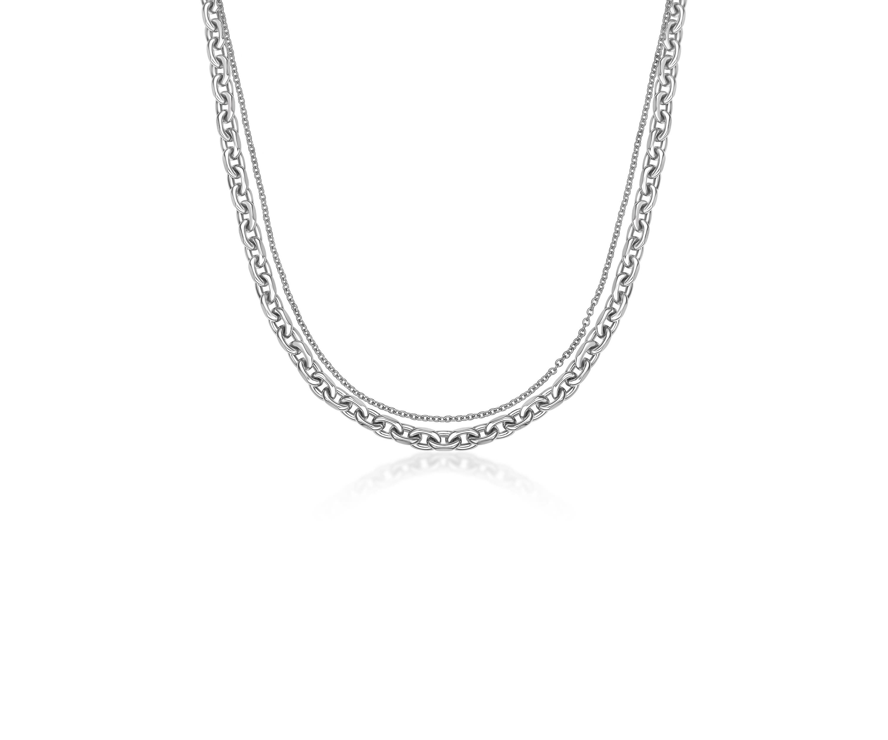 Stainless Steel Layered Chain Necklace