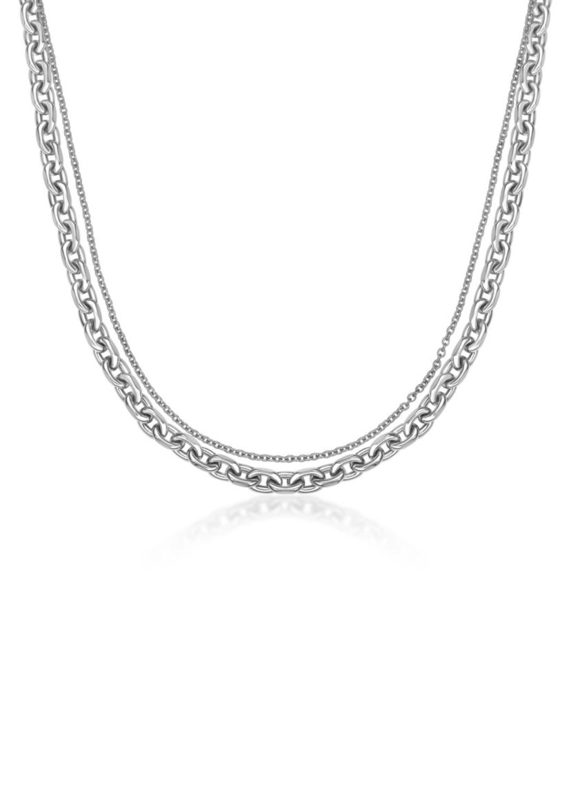 Stainless Steel Layered Chain Necklace