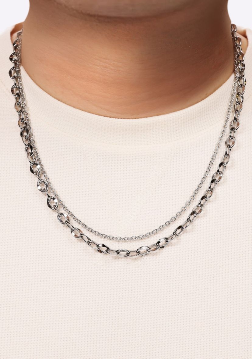Stainless Steel Layered Chain Necklace