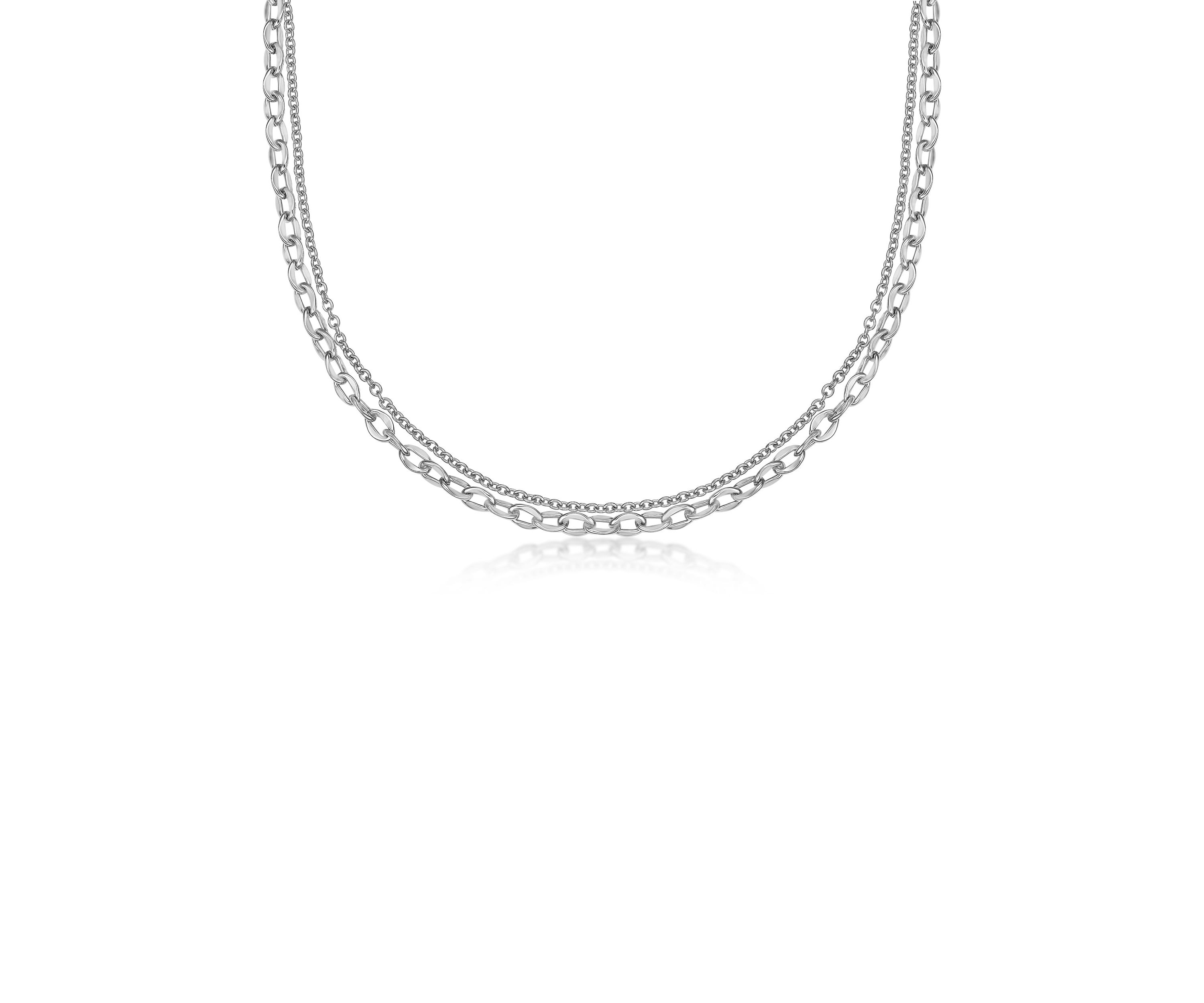 Stainless Steel Layered Chain Necklace
