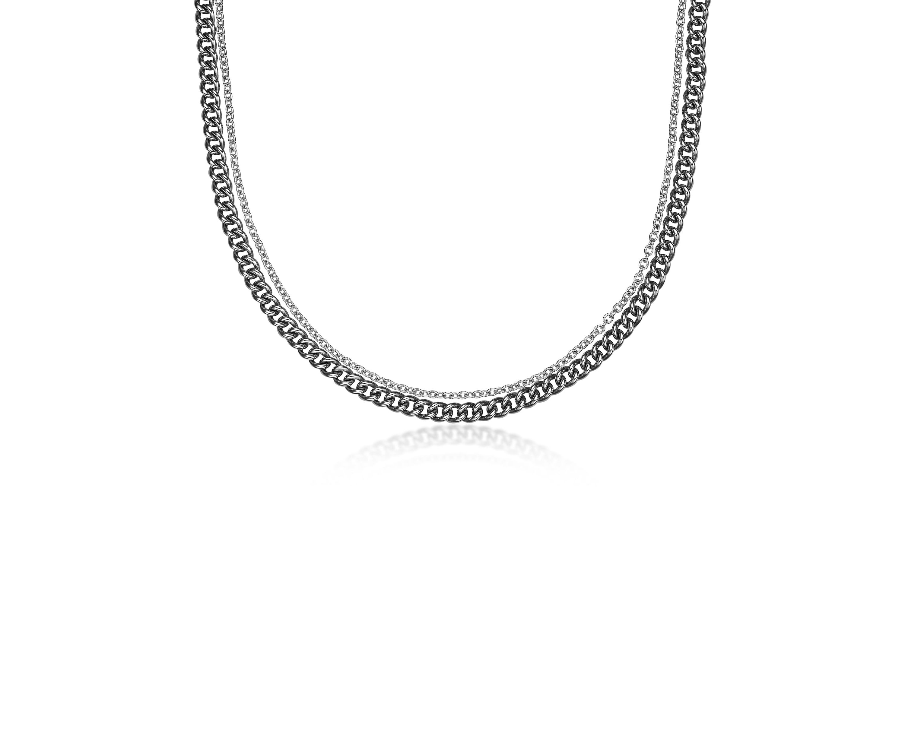Stainless Steel Layered Chain Necklace