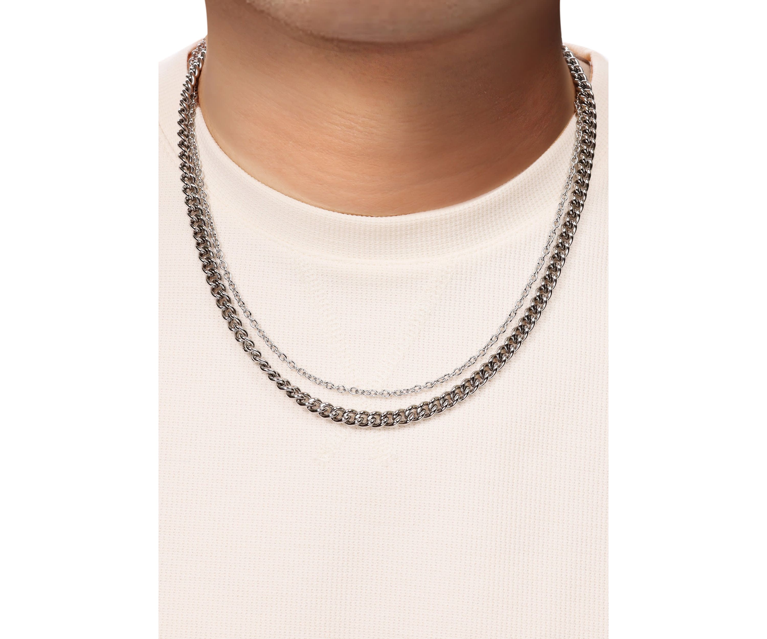 Stainless Steel Layered Chain Necklace