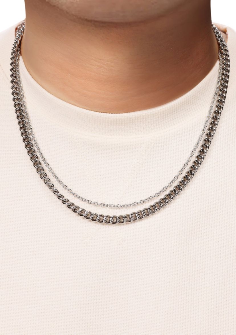 Stainless Steel Layered Chain Necklace