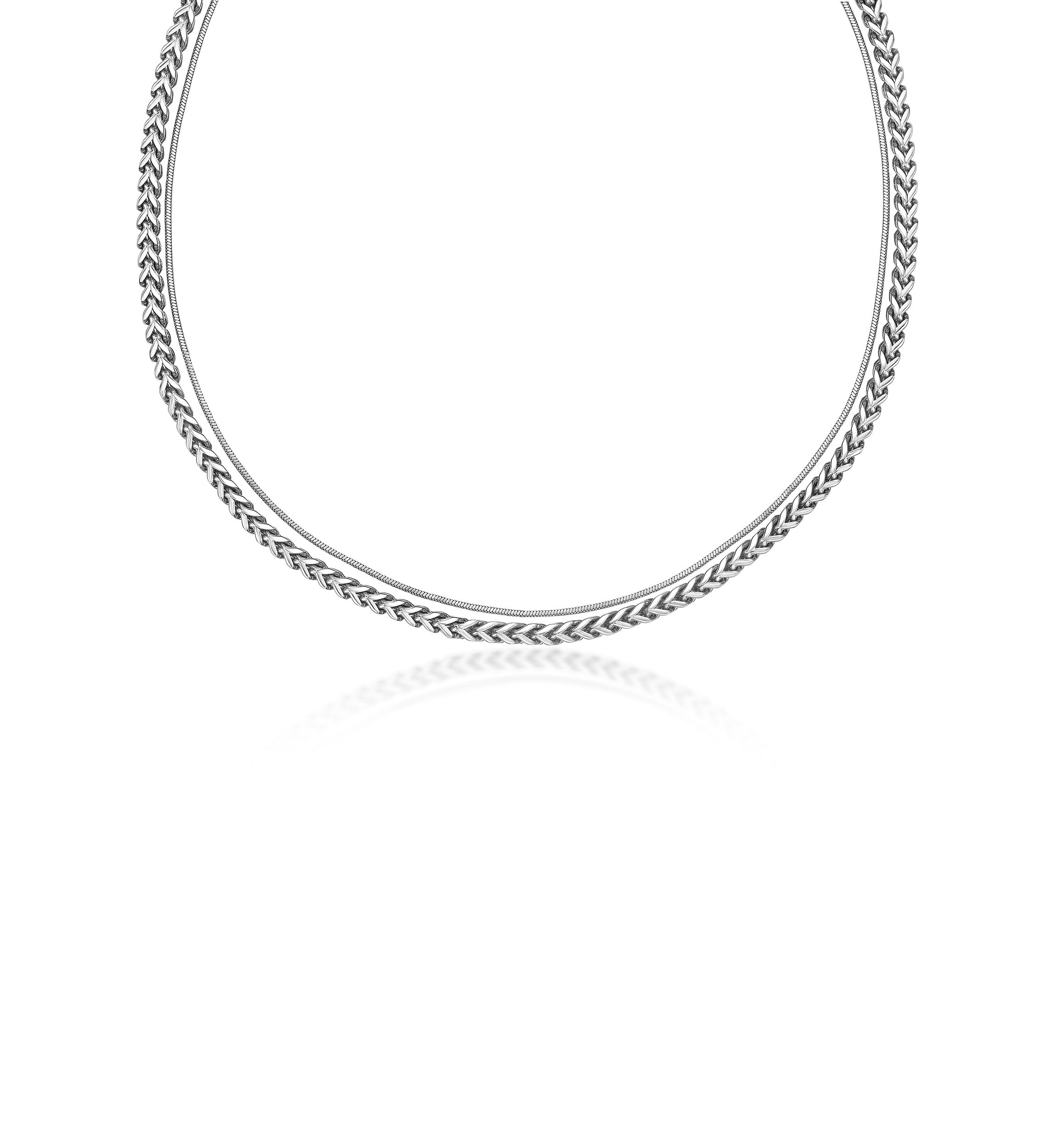 Stainless Steel Layered Chain Necklace