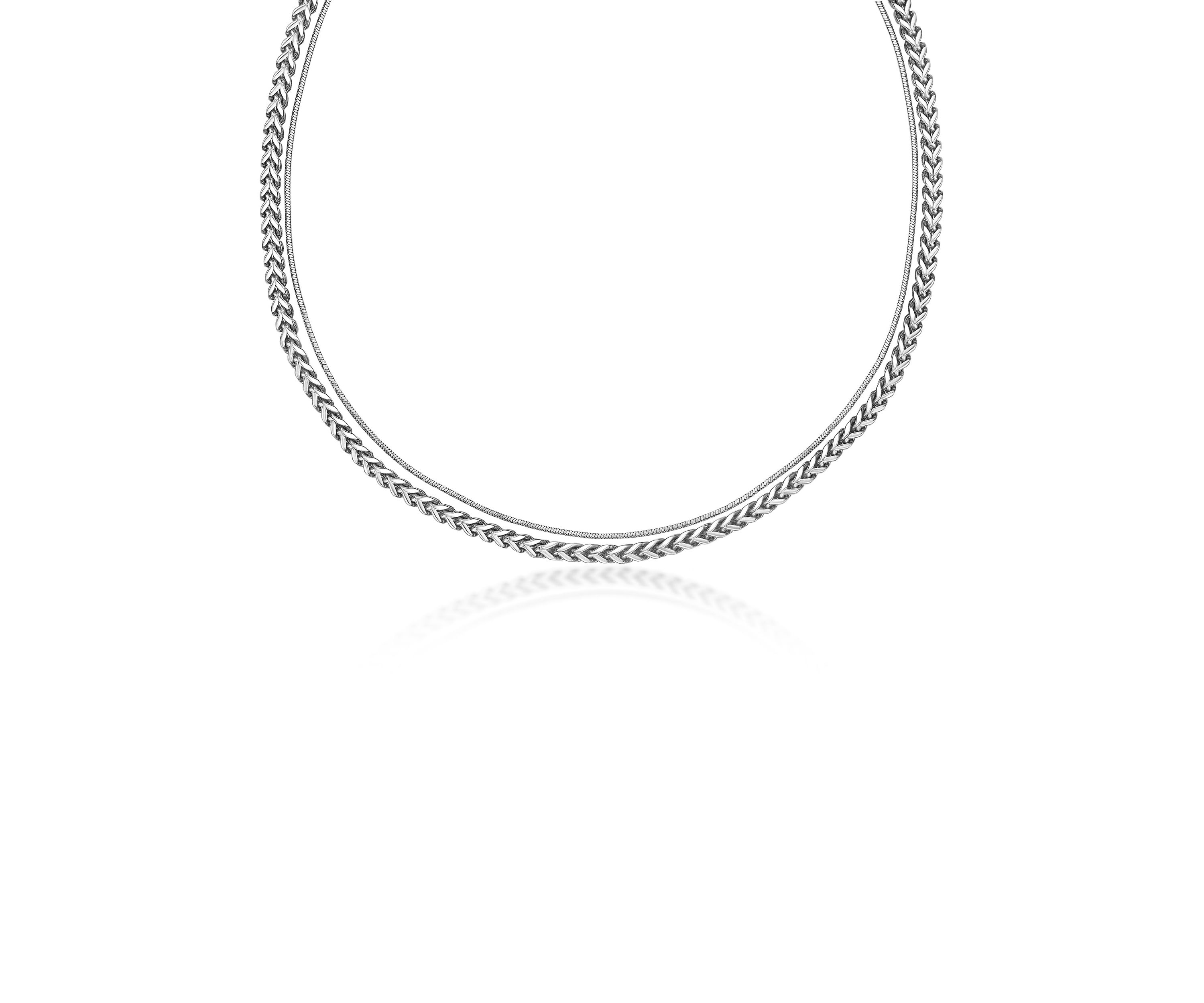Stainless Steel Layered Chain Necklace
