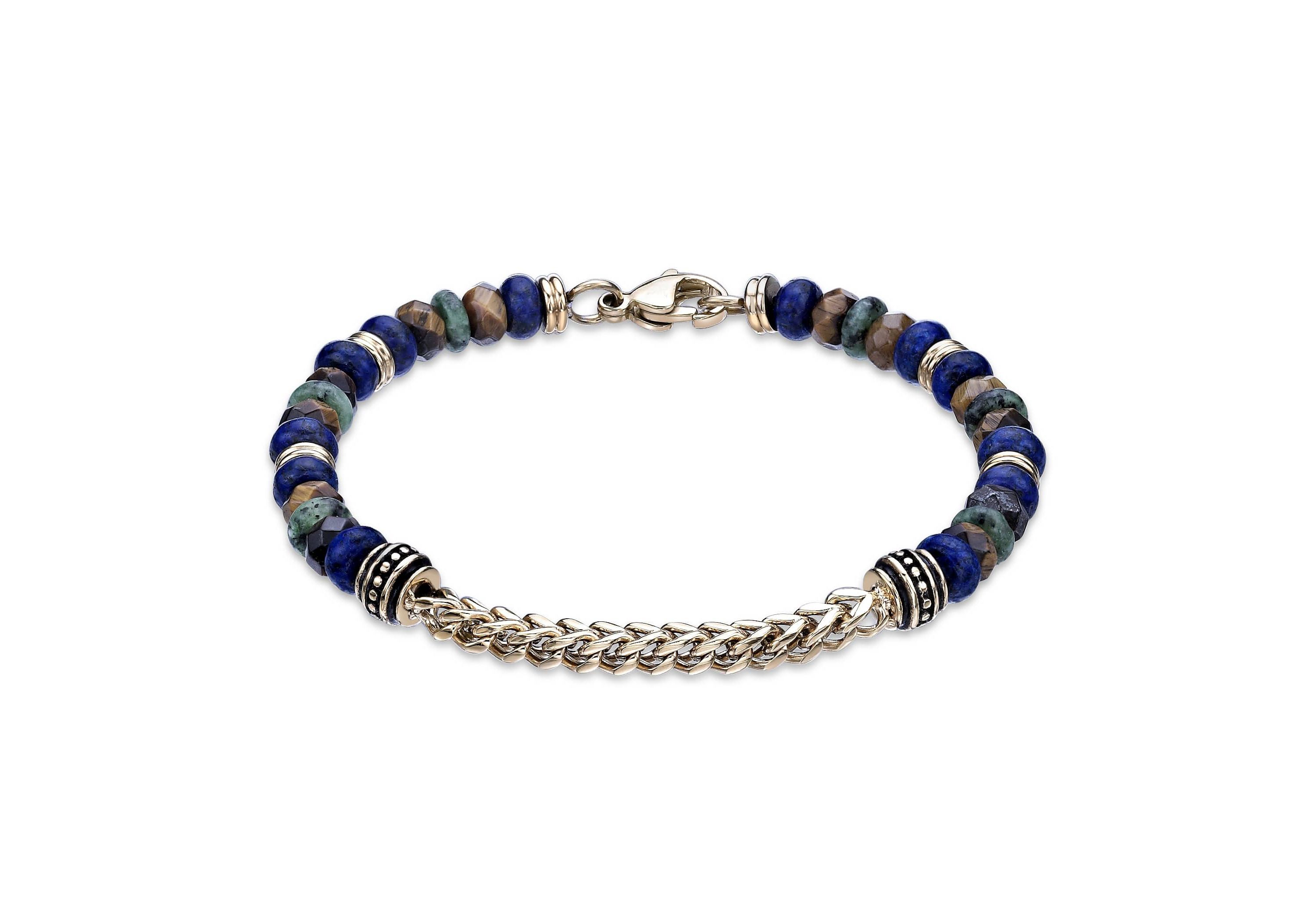 Yellow Ion-Plated Stainless Steel Multi Stone Bracelet