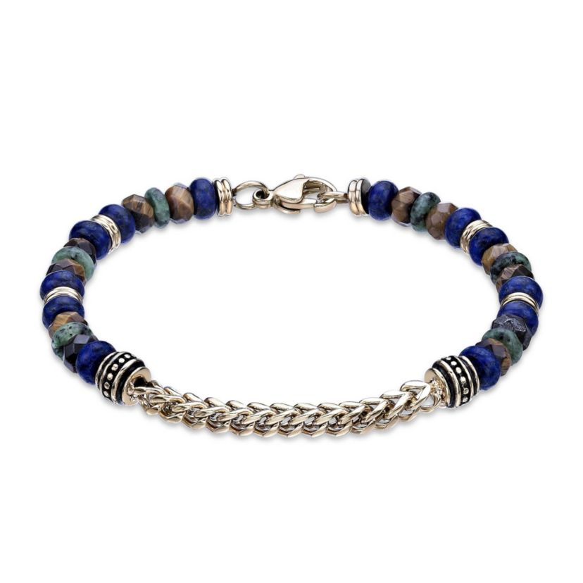 Yellow Ion-Plated Stainless Steel Multi Stone Bracelet
