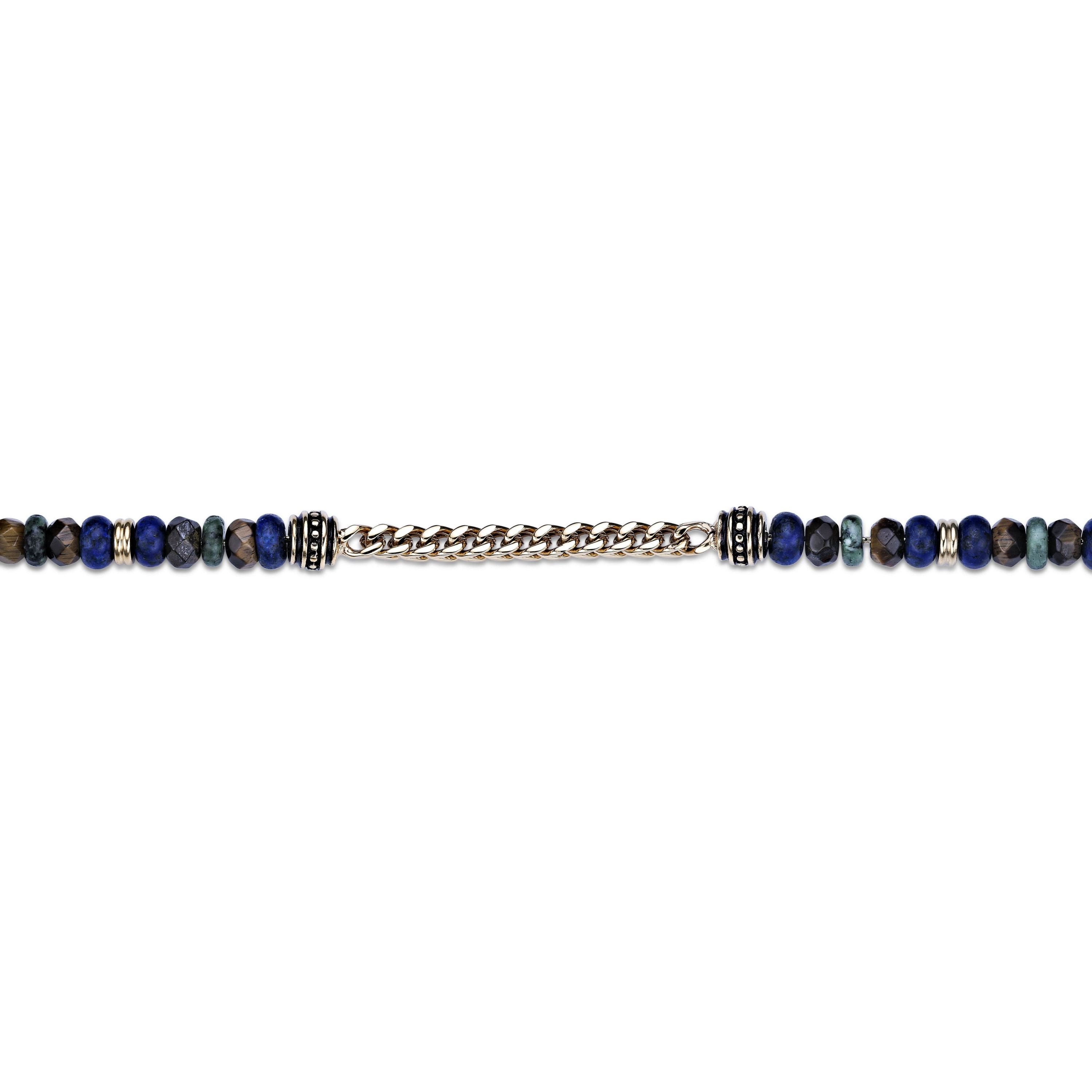 Yellow Ion-Plated Stainless Steel Multi Stone Bracelet