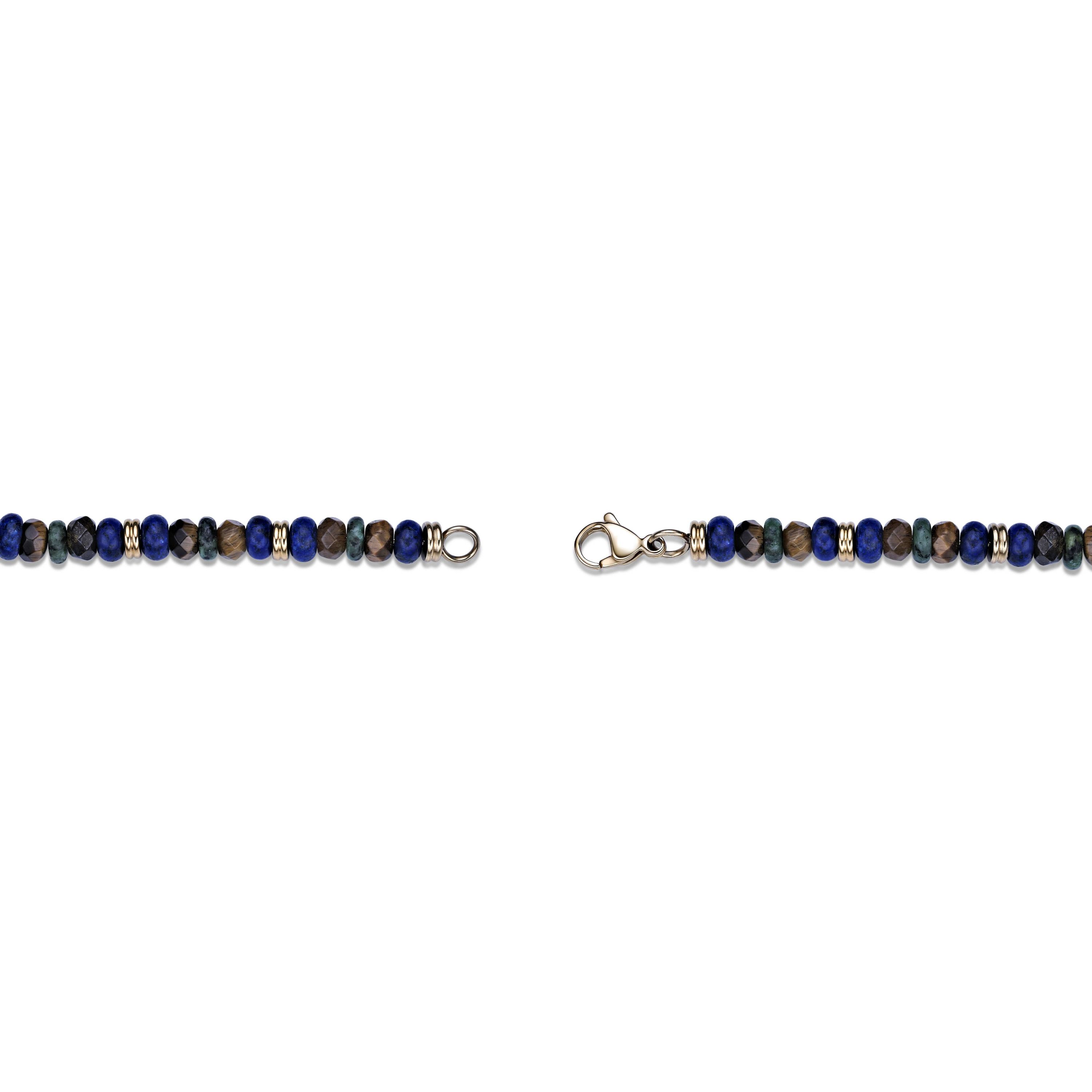 Yellow Ion-Plated Stainless Steel Multi Stone Bracelet